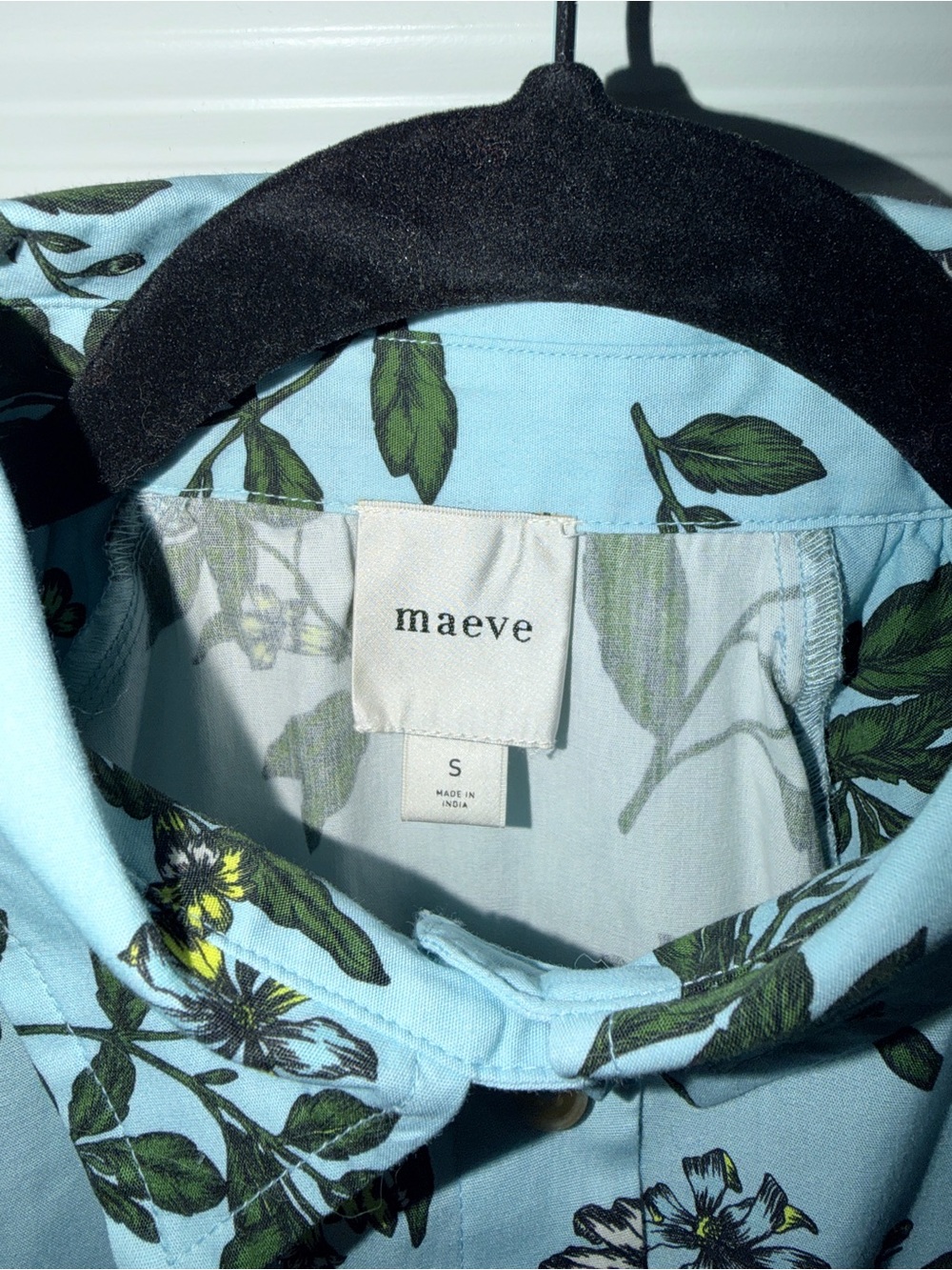 Maeve Zooey Bubble-Sleeve Blouse - Sky Blue Floral - Picture 5 of 5